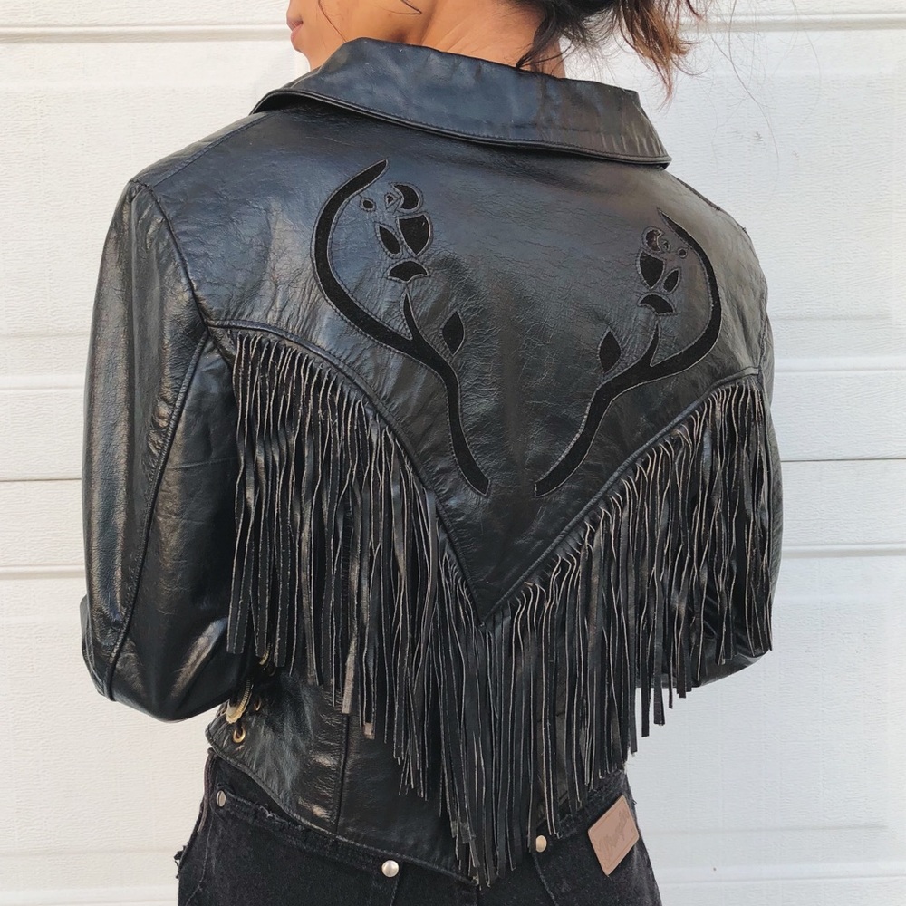 🌹SOLD🌹Vintage Fringe Leather Jacket